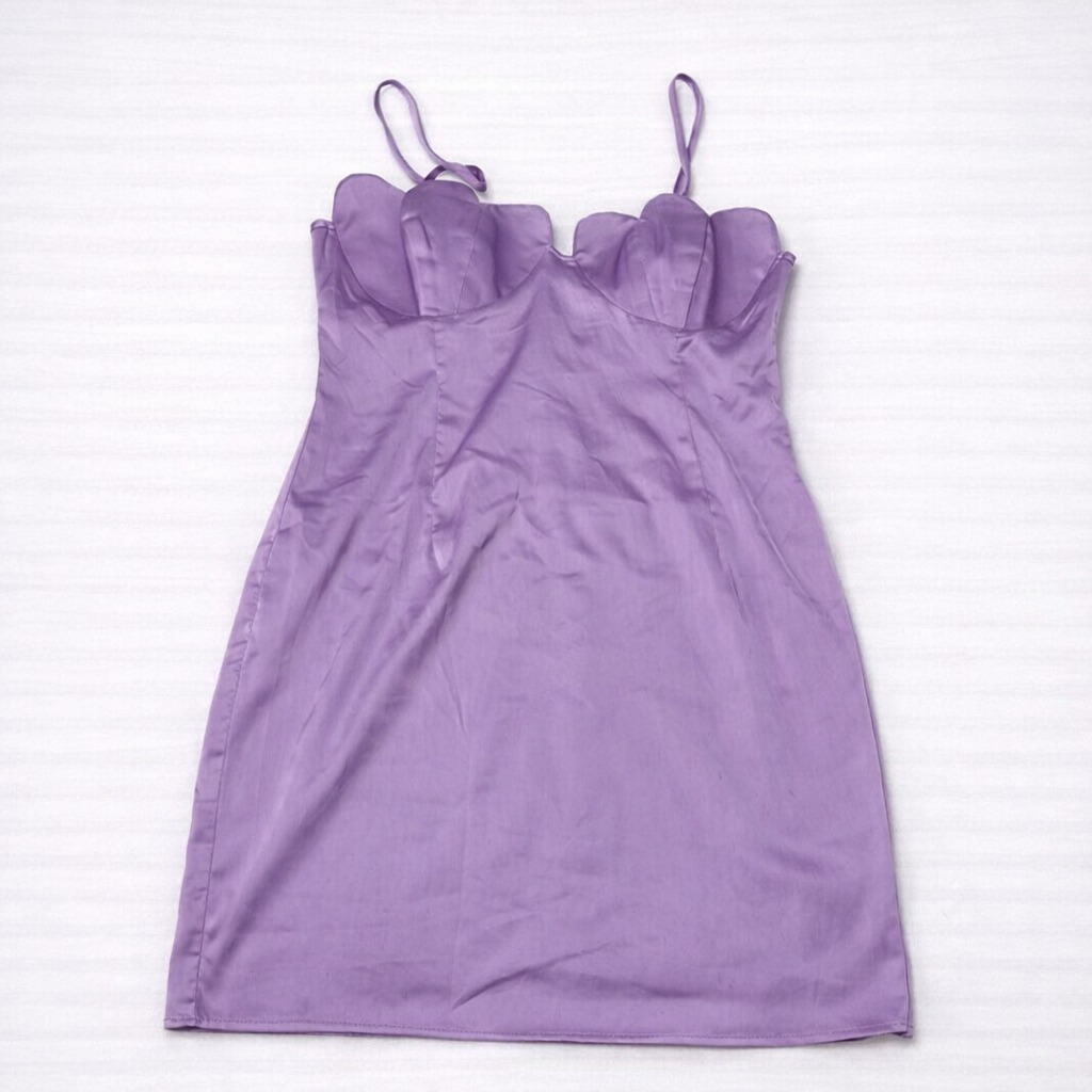 Sbetro Womens Purple Bodycon Dress Small Corset Strap Mini Party Club Dress